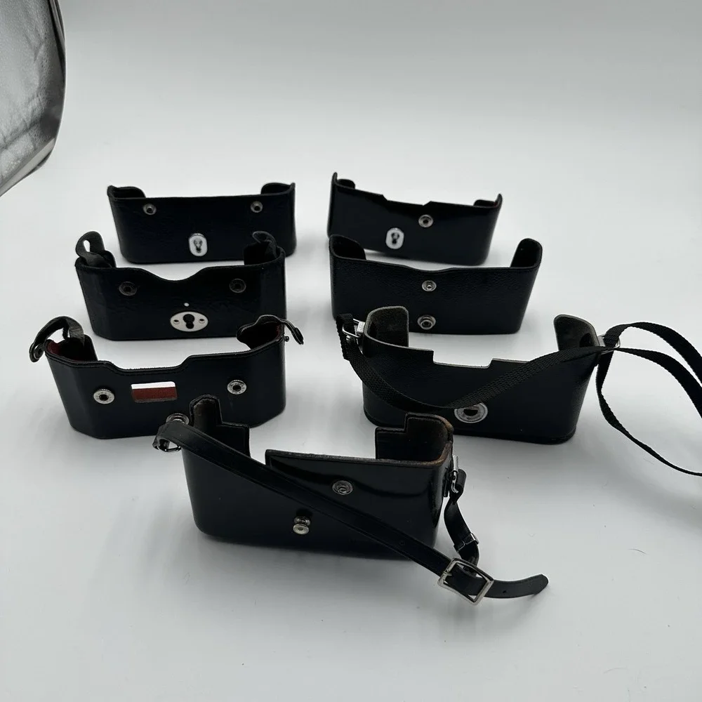 Vintage Camera Lens Cases & Ever Ready Half Cases Lot Sigma, Minolta, Leather